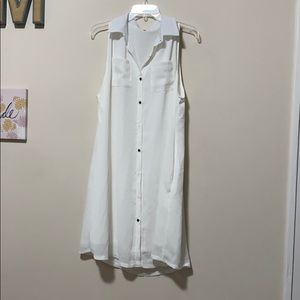White button up dress